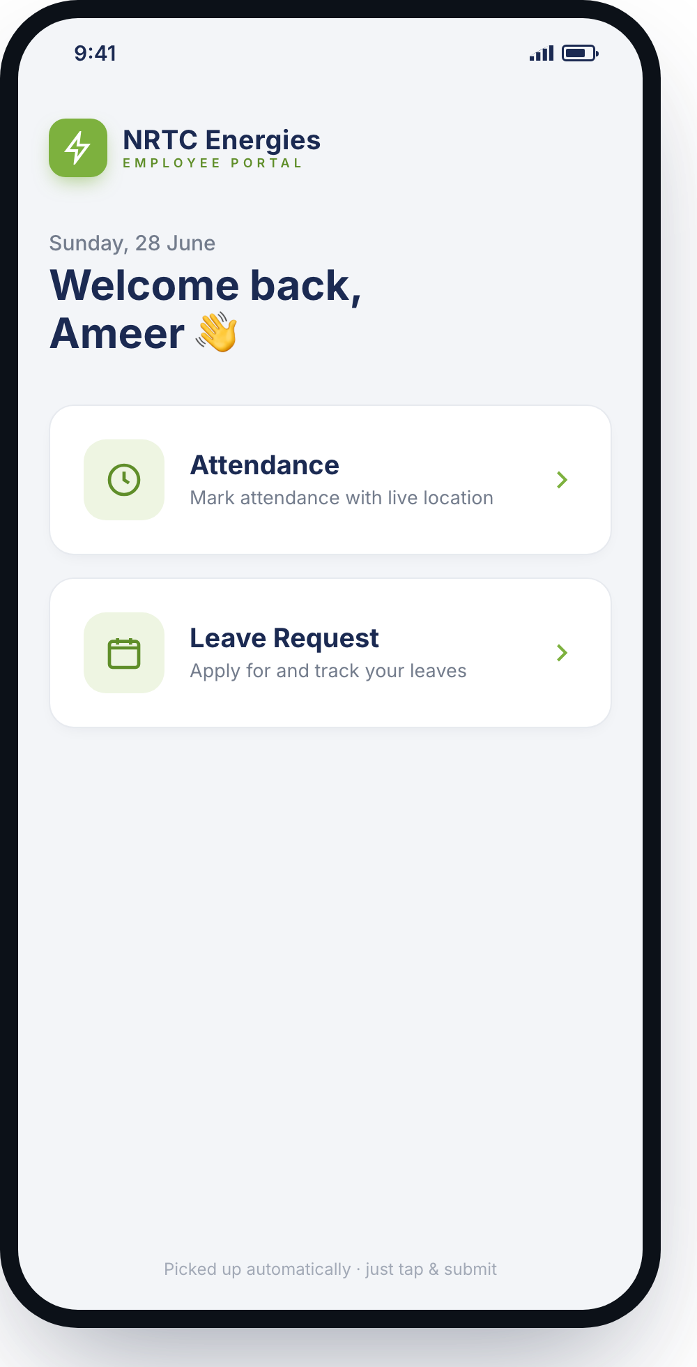 Employee portal home